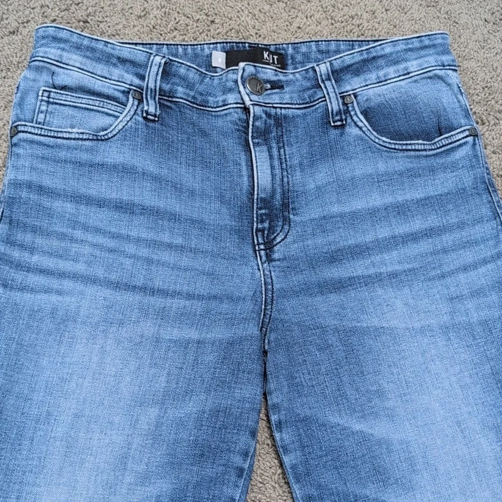 Kut From The Kloth High Rise Straight Leg Jeans Size 8 Medium Wash - Picture 3 of 12